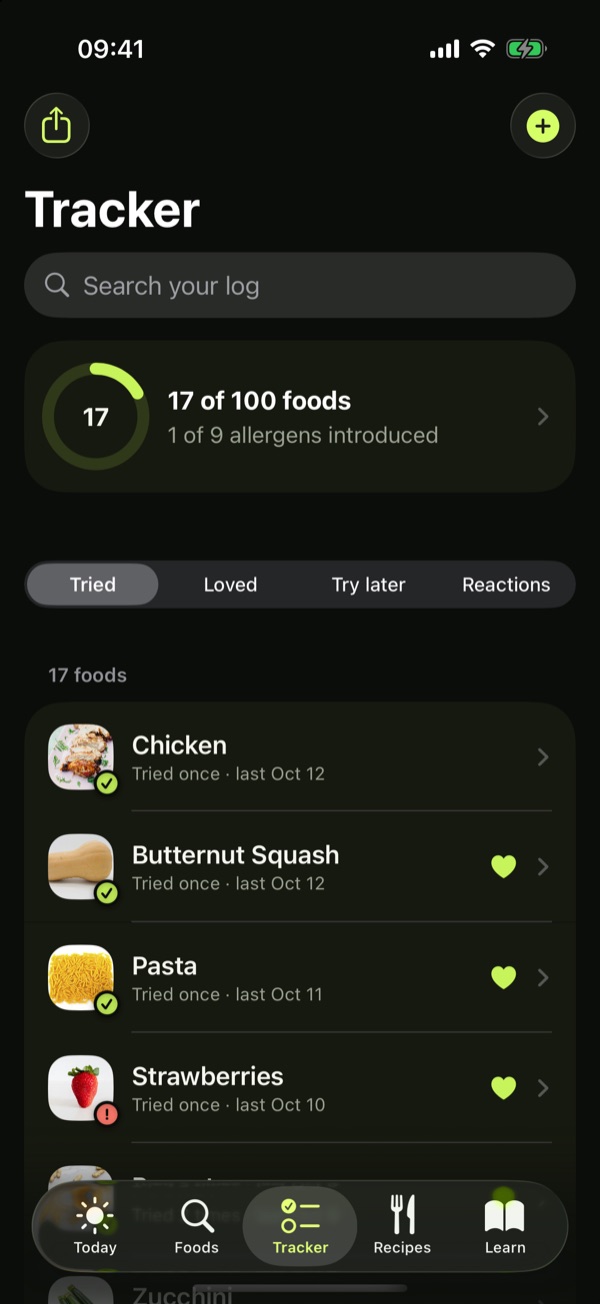 Tracker: 17 of 100 foods tried